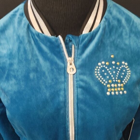 KIDS "LIMITED TO" BLUE VELVET JACKET WITH CREST - Picture 2 of 11